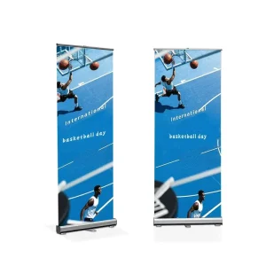 Broadbase Heavy-Duty Roll-Up Display Stand for Outdoor Use