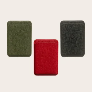 Business Card Holder Case Wallet for iPhone Black PU Leather Magnetic Card Holder Money Clip