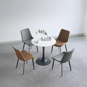 Business Consulting Modern Minimalist Rock Board Negotiation Table and Chair Set 4 Chairs Small Reception Size