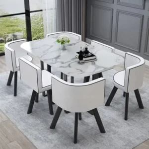 Business Negotiation Table and Chair Set, Small Conference, Training, Reception, or Dining Table