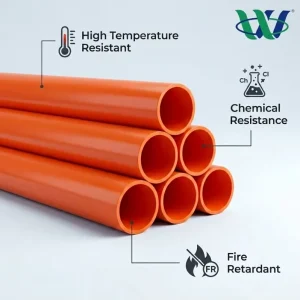 C PVC Power Pipe High Temp Cable Conduit Flame Retardant Impact Resistant