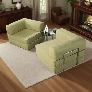 CE-Certified Corduroy Modular Sectional Sofa Bed, Vacuum-Compressed