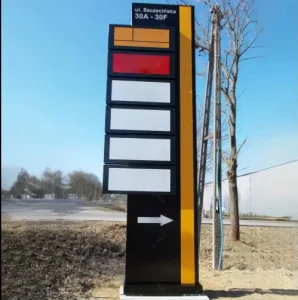 CE Custom Metal LED Directional Pylon Sign Board, IP65 Weatherproof, Floor-Standing