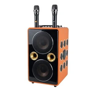 CH A626 Dual 6.5 Inches Portable BT Karaoke HIFI Mini Party Speaker Home Theatre Audio Sound System USB Music Players Wooden
