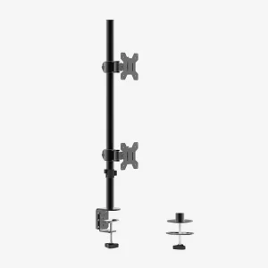 CHARMOUNT Max VESA 100*100mm Dual Monitor Arm Bracket Vertical Stand for 24 32 Inch Screens Double Laptop Desk Stand