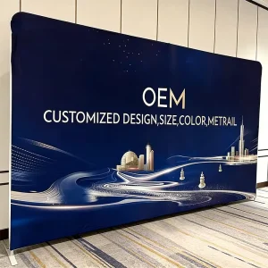 CMYK 4C Dye Sublimation Tension Fabric Aluminum Frame Custom Size Photo Board Backdrop Banner for Event Photography