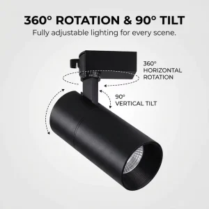 COB LED Track Light E27 Base Aluminum Alloy for Restaurant Clothing Store and Exhibition Hall Lighting