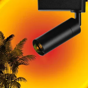 COB LED Track Rail Zoomable Spot Light Aluminum Alloy CRI 97 Dimmable 6 40 Degree Beam Angle 3000K 6000K
