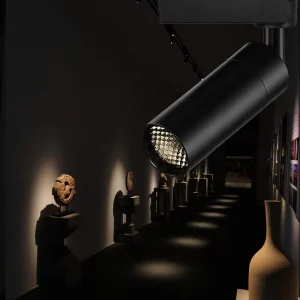 COB LED Track Spotlight 3° Ra97 CRI Anti Glare Dimmable Zoomable for Art Gallery