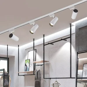 CRI 90 30W COB LED Track Spotlight IP44 15-60 Degree Beam Angle for Retail Stores and Exhibitions