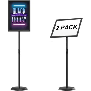CYDISPLAY Single Sided A3 Iron Poster Stand Foldable Rotating 360 Degree Floor Standing Sign Holder Snap Frame Eco Friendly