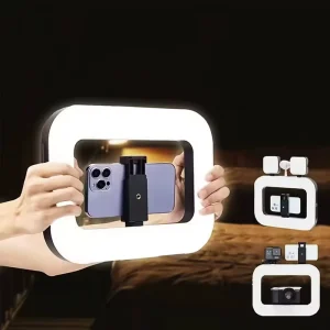 Cage-Mountable LED Ring Fill Light for Live Streaming, Vlogging, Selfie Photography and Makeup, Tri-Color