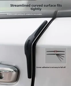 Car Door Bumper Strips Rearview Mirror Protective Silicone Strip White Black High End Body Collision Proof
