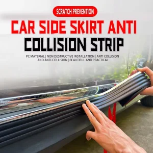 Car Silver Chrome Side Skirt Anti collision Strip Door Edge Sticker Modification Small Bumper Anti collision Rubber Strip