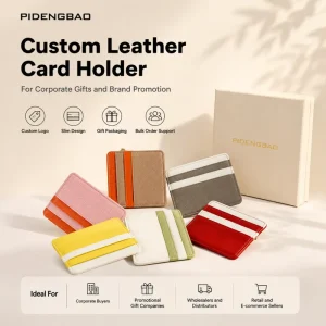 Card Holder Aesthetic Color Block Stripe Flat Sleeve Slim Pocket Custom Logo Billetera REACH Compliant