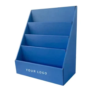 Cardboard 3 or 4 Tier Corrugated Brochure Magazine Display Rack