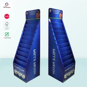 Cardboard Folding Display Stand for Brochure Playing Games Card Thanksgiving Newspaper Floor Paper Corrugated Display Shelf Rack