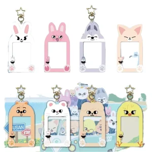 Cartoon Business Card Photo Card Holder and Frame Keychain Pendant Accessory