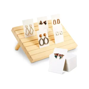 Carved Wooden Jewelry Display Stand with Customizable Color and Logo