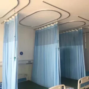 Ceiling-Mounted Hospital Curtain Rail Kit Antimicrobial Patient Privacy Screen Aluminum Carrier Hook