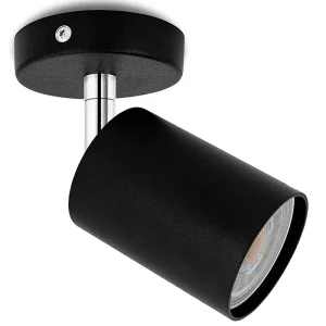 Ceiling Track Adjustable Surface-Mounted Metal IP44 LED GU10 Spotlight, Black and White