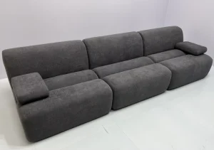 Chenille Fabric Modular Sectional Sofa With Armrests Soft Lazy Lounge Modern Living Room Furniture for Apartment Space Saving