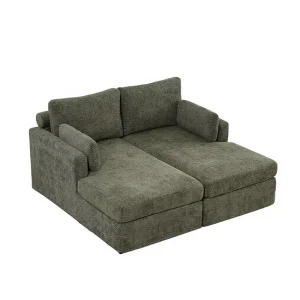Chenille L-Shaped Modular Sectional Sofa with Cushions