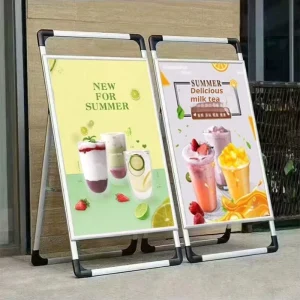 China Factory Eco Friendly for Foldable Portable Modern Single Side Aluminum Stable A Frame Display Rack Poster Stand for