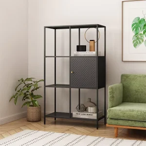 China Factory Metal Living Room Display Shelf Unit and Steel Bookcase