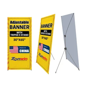 China Manufacturer Custom Logo Adjustable X Banner Stand Display Tripod Display Single Side Huge X Shape X Stand