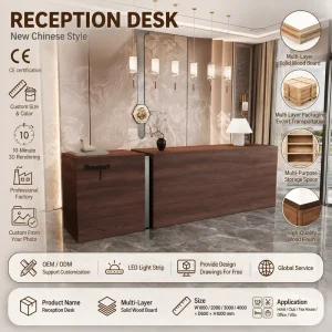 Chinese Style Customizable Reception Desk and Bar Counter for Clothing Store