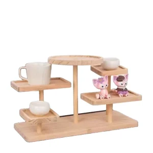 Classic Solid Wood Multilevel Display Shelf and Freestanding Rack