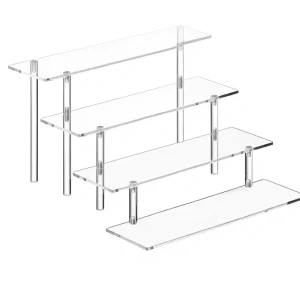 Clear 4-Tier Beauty Showcase Countertop Fragrance Collection Riser