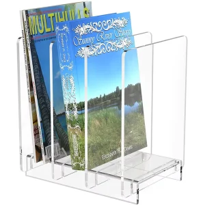 Clear Acrylic Book and Magazine Display Rack Vertical Document and Brochure Holder
