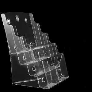Clear Acrylic Desktop File Organizer Document and Magazine Rack Brochure Storage Stand