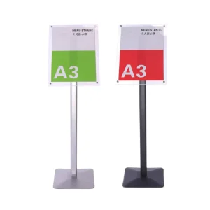 Clear Acrylic Floor Standing A4 Display Card Sign Holder