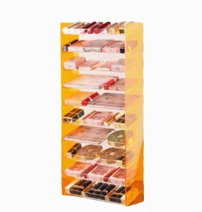 Clear Acrylic Multi-Layer Display Stand and Metal Case for USB Cables and Mobile Phone Accessories