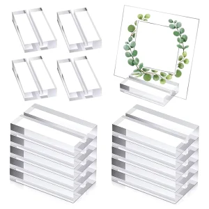 Clear Acrylic Sign Holder Double Sided Table Tent Display Stand Slot Sign Holder For Menu Table Numbers Christmas Place Card