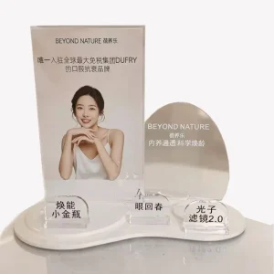 Clear Acrylic Skincare Counter Display Stand with Irregular Wave Base Custom Logo for Retail Shop