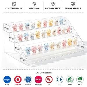 Clear Multilayer Acrylic Riser Display Stand for Figures, Cupcakes, Candy, Perfume and Nail Polish