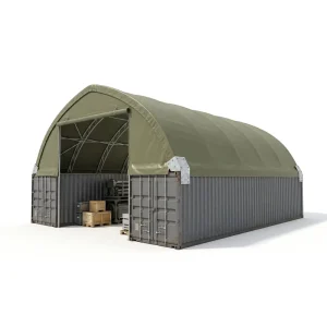 Clear Span 610g PVC UV-Resistant Galvanized A-Frame Shipping Container Storage Tent for Port Logistics Cargo Storage