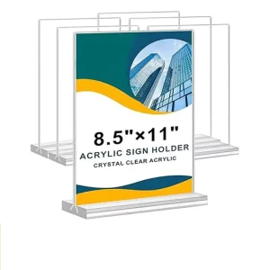 Clear Vertical Double-Sided T-Shape Acrylic Sign Holder