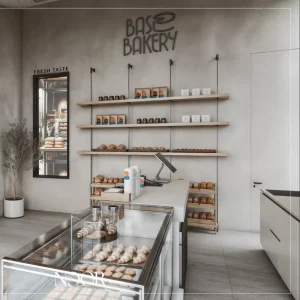 Coffee Bakery Pastry Shop Interior Design Full Room Customization Glass Display Cabinet Bar Counter Café Tea Store Decoration