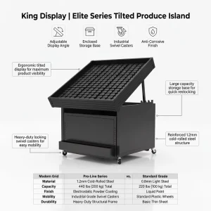 Cold-Rolled Steel Fruit Display Rack with Open Structure