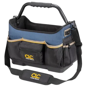 Color Work Gear PB1580 15 Inch Molded Base Open Top Toolbox Black Portable Electrician Tool Bag