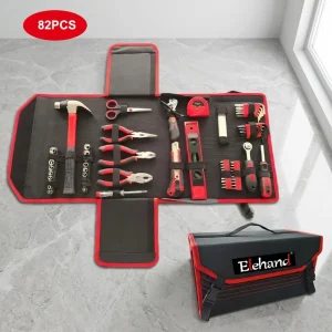 Combination Hand Tool Kit Tool Sets With Nylon Cloth Bag 82PCS Included Screwdriver Pliers Hex Key Wrench Hammer