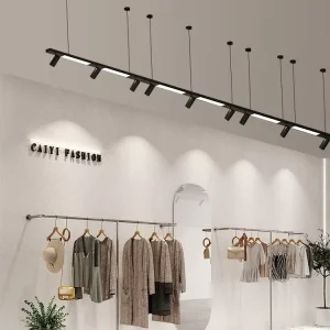 Commercial Aluminum LED Strip Light 6000K Ultra bright for Exhibition Hall Clothing Store Supermarket Long Strip Hanging Rod