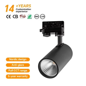 Commercial Aluminum Rail Track Light 25W 360 Degree Adjustable COB Focus Spot Lamp CRI90 LED Track Spotlight