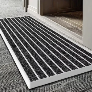 Commercial Anti-Slip Hotel Entrance Floor Mat Aluminum Recessed Brush Dust Control Mat