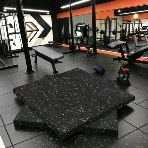 Commercial Gym and Playground Rubber Floor Mat 1m x 1m x 15mm